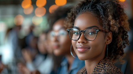 Young business professionals discussing ideas in a meeting.の素材