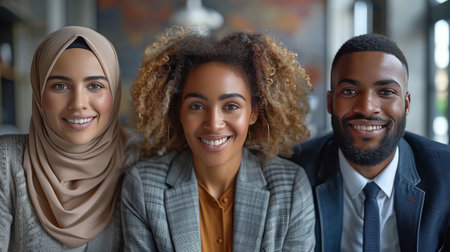 Young business professionals discussing ideas in a meeting.の素材