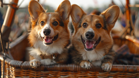 happy funny corgi.の素材