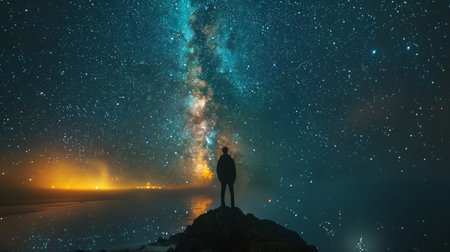 Milky Way in the night sky.の素材