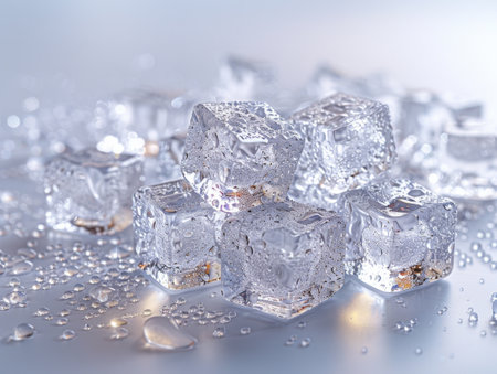 ice cubes on a white background.の素材