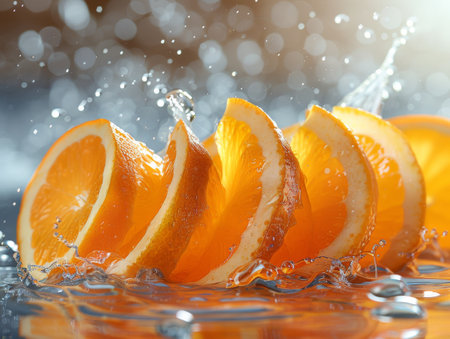 orange peel spiraling into a citrus-infused splash.の素材