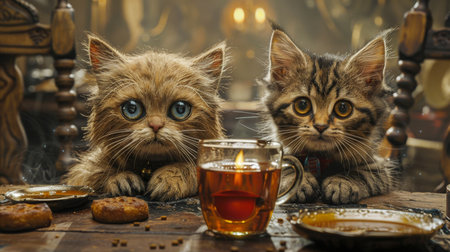 portrait of a girl with a cat.の素材