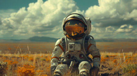 astronaut in the desert.の素材