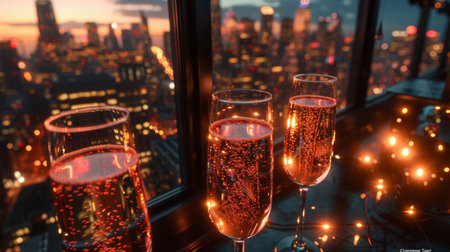 glasses of champagne.の素材