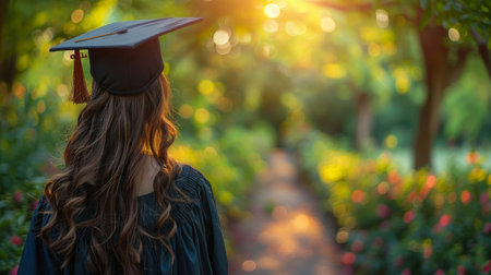 Graduation and university poster with copy space, concept of Back To School.の素材