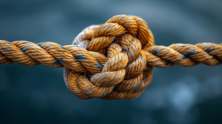 Sea knot on a rope.の素材