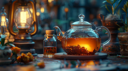 ceramic vase with flowers.の素材