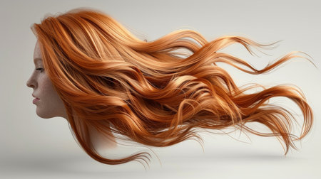 Stylish hair wig with trendy design.の素材