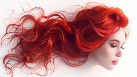 Stylish hair wig with trendy design.の素材