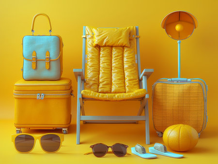 Summer tropical vacation set.の素材