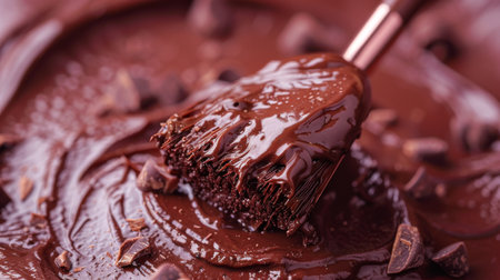 Dessert Chocolate smear brush for dessert food ingredient.の素材