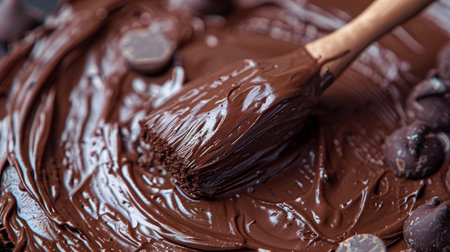 Dessert Chocolate smear brush for dessert food ingredient.の素材