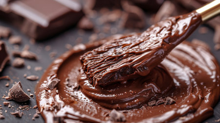 Dessert Chocolate smear brush for dessert food ingredient.の素材