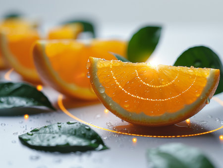 orange and leaves.の素材