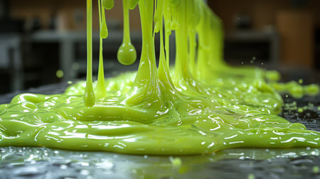 green goo glowing slime fluid.の素材
