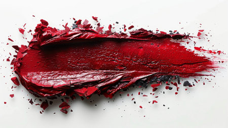 Lipstick smear smudge on white background.の素材