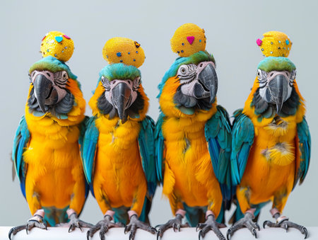 Group of parrots.の素材