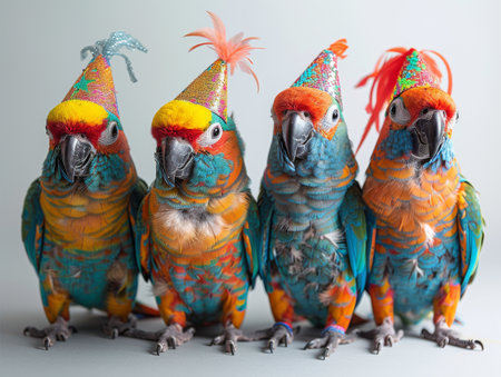 Group of parrots.の素材