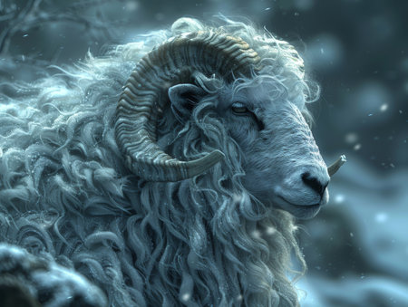 magic sheep with silver wool.の素材