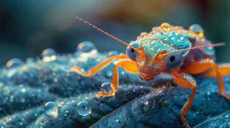 bug on a leaf.の素材