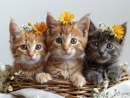 Set of adorable cats.の素材