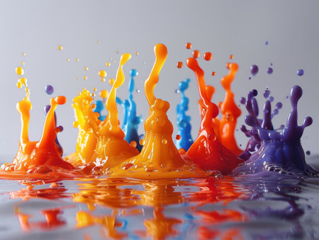 Set of colorful paint splashes.の素材