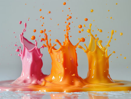 Set of colorful paint splashes.の素材