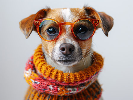 cute Jack Russell dog in sunglasses.の素材