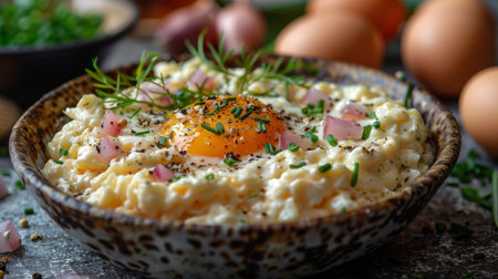 eggs in a bowl.の素材