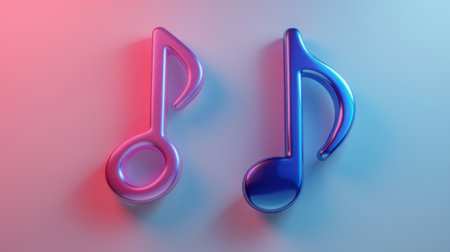 music icon in pink and blue colors.の素材