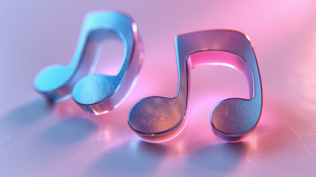 music icon in pink and blue colors.の素材