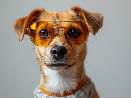 cute Jack Russell dog in sunglasses.の素材