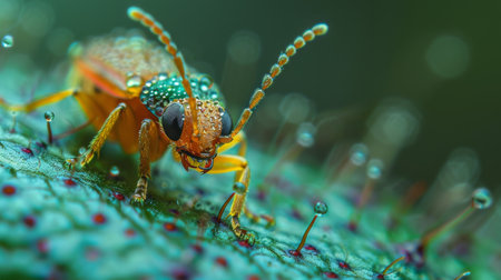 bug on a leaf.の素材