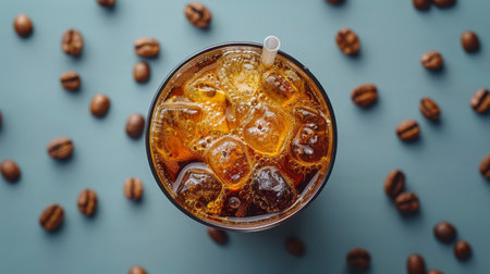 cup of black ice coffee.の素材
