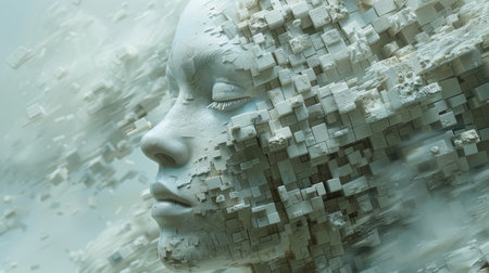 concept of artificial intelligence in digital design and technology.の素材