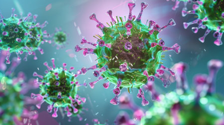 Coronavirus 2019-ncov flu infection 3D medical illustration.の素材