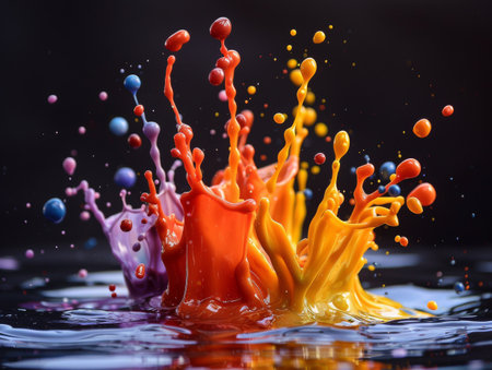 splash of colorful paint.の素材