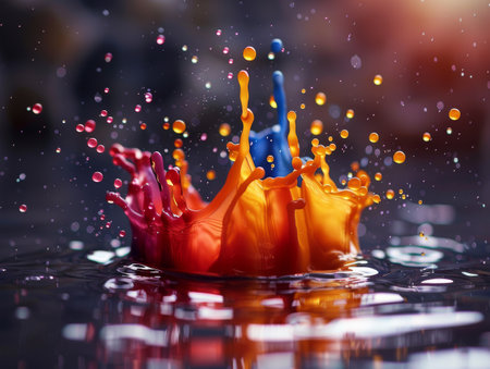 splash of colorful paint.の素材