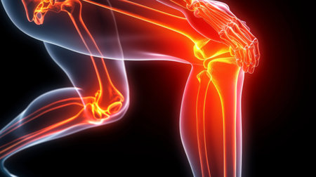 X-ray image of human leg, medical concept, 3D illustrationの素材