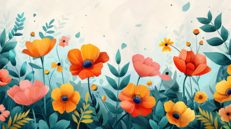 abstract floral background with empty space.の素材