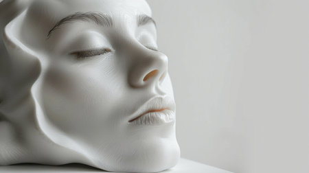 marble sculpture of a woman head.の素材