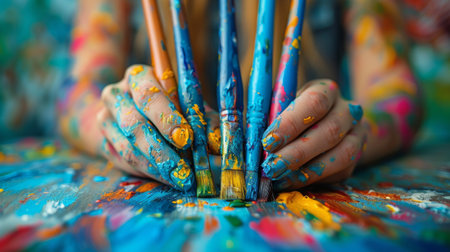 hands of the artist.の素材