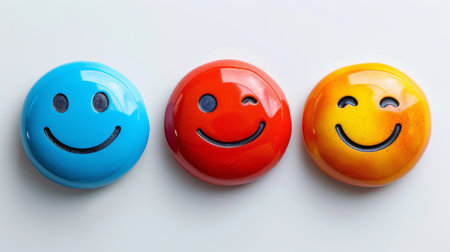 emoticon icons on white background.の素材