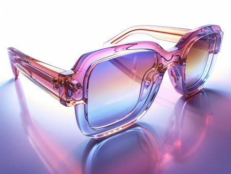 unglasses with gradient colored frames and lenses.の素材