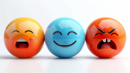 set of smiley icons on a white background.の素材