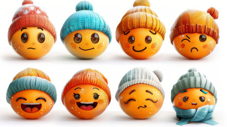 set of smiley icons on a white background.の素材