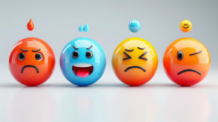 set of smiley icons on a white background.の素材