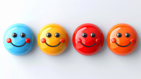 set of smiley icons on a white background.の素材