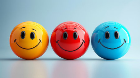 set of smiley icons on a white background.の素材